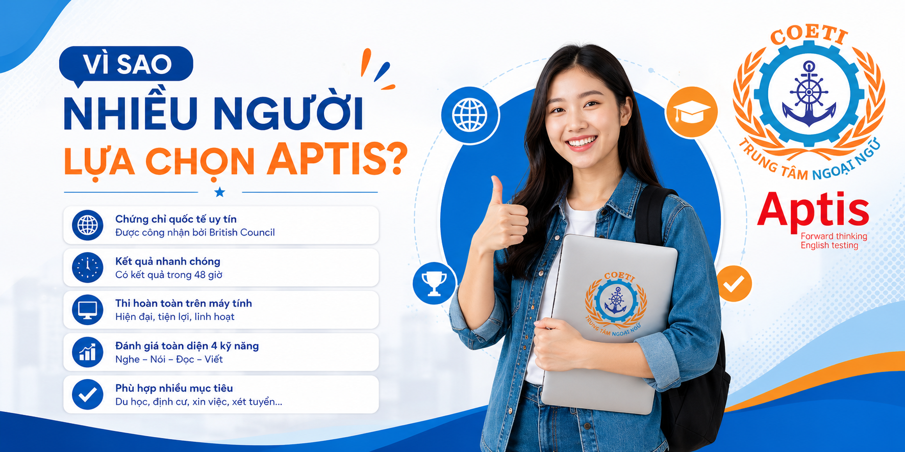 Nên chọn chứng chỉ Aptis hay TOEIC hay IELTS? So sánh chi tiết 2026